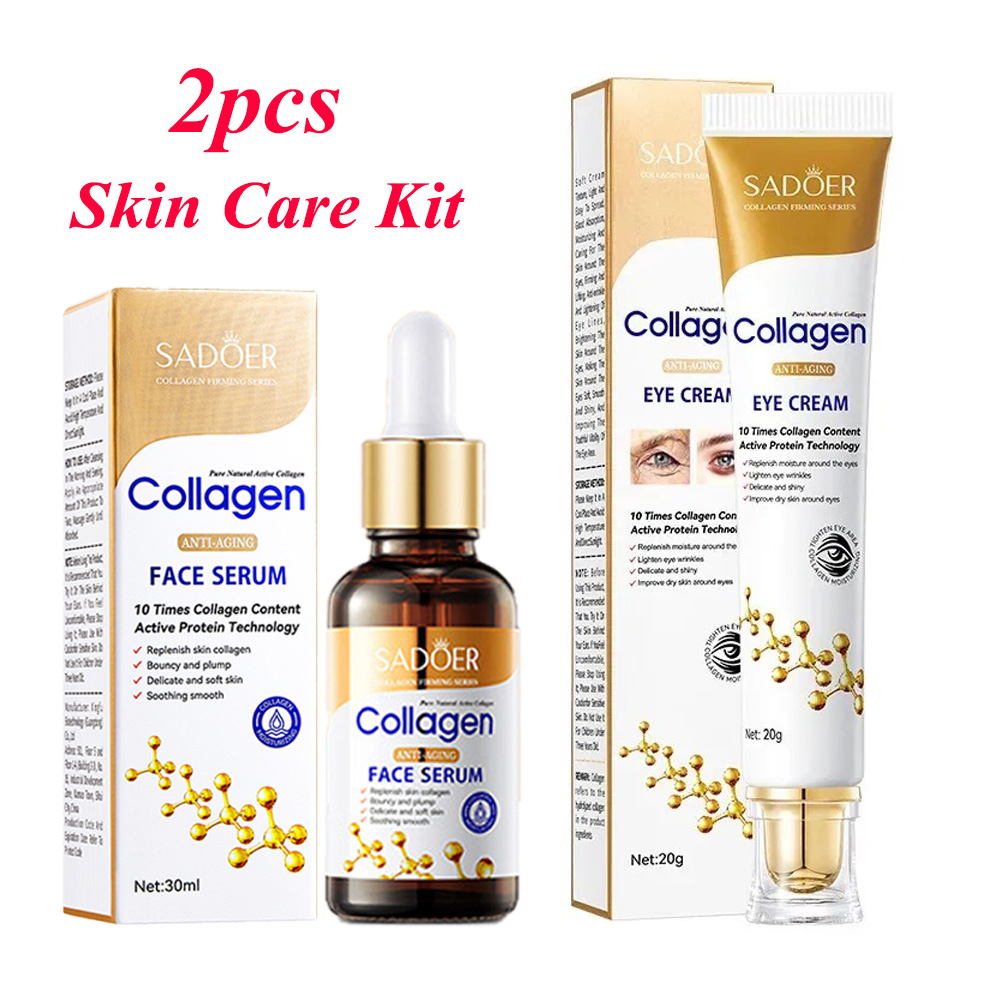 Night Cream - SADOER Kollagen-Hautpflege-Sets, Anti-Falten-Serum für das Gesicht,