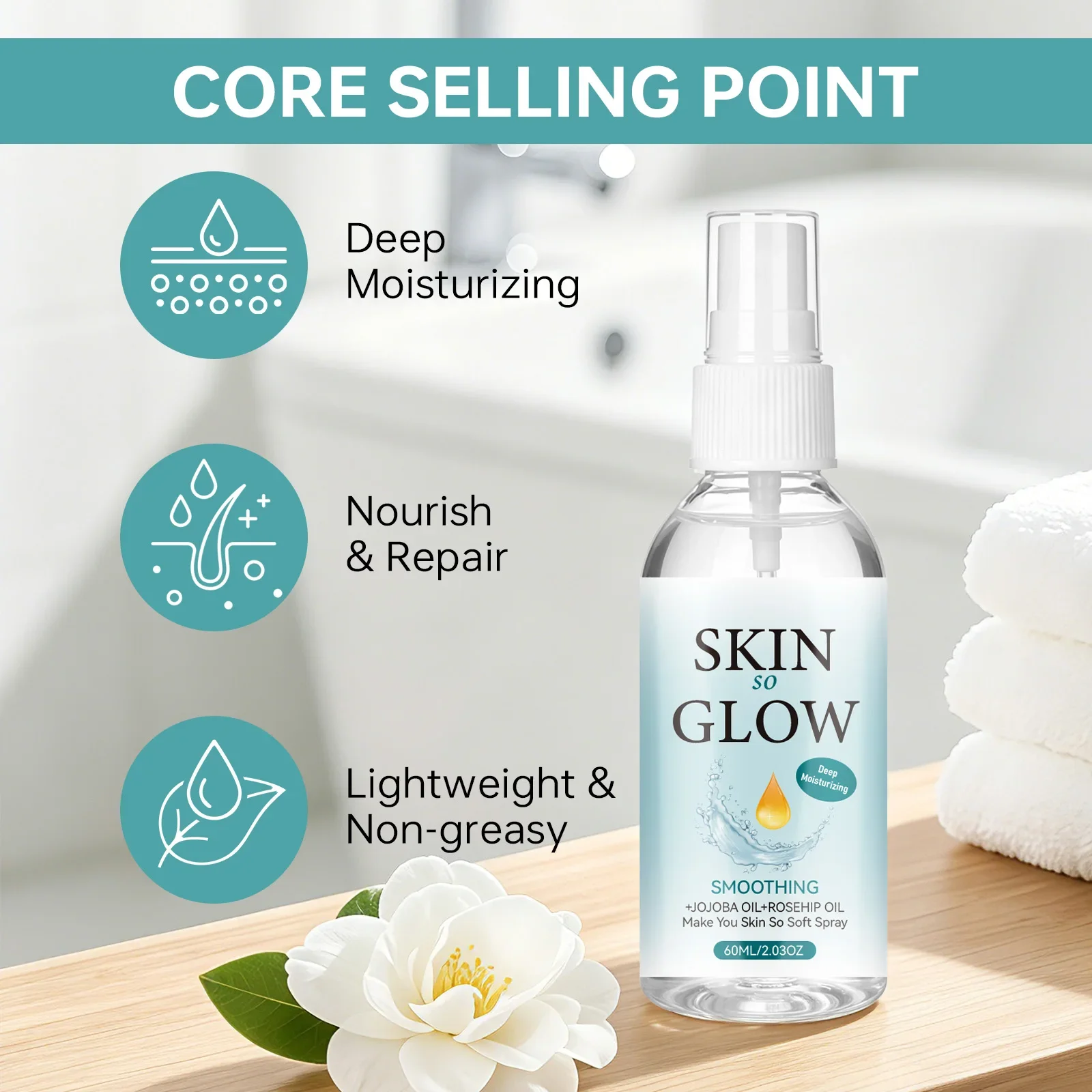 Glow Körperöl-Spray 60ml mit J – Face Oil Rosehip Bewertung und Preis